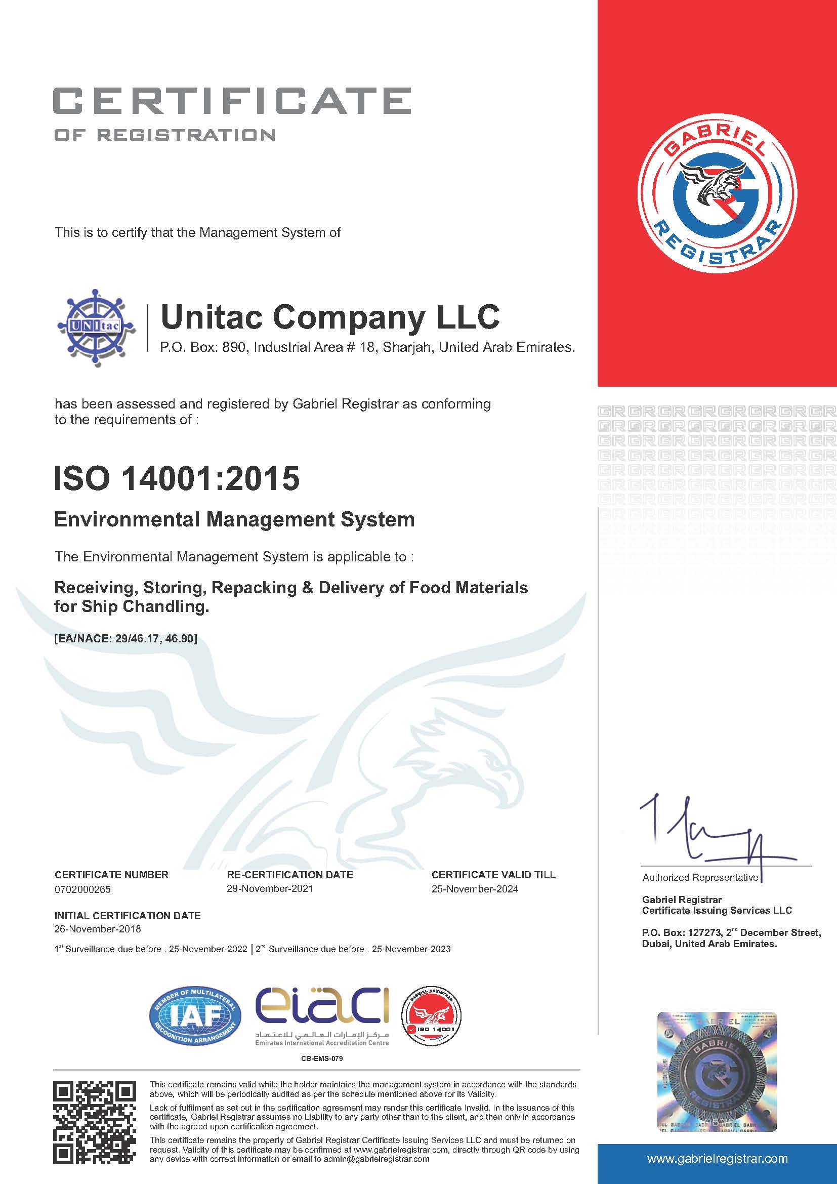 ISO 14001  2015 EXP-25-11-2024